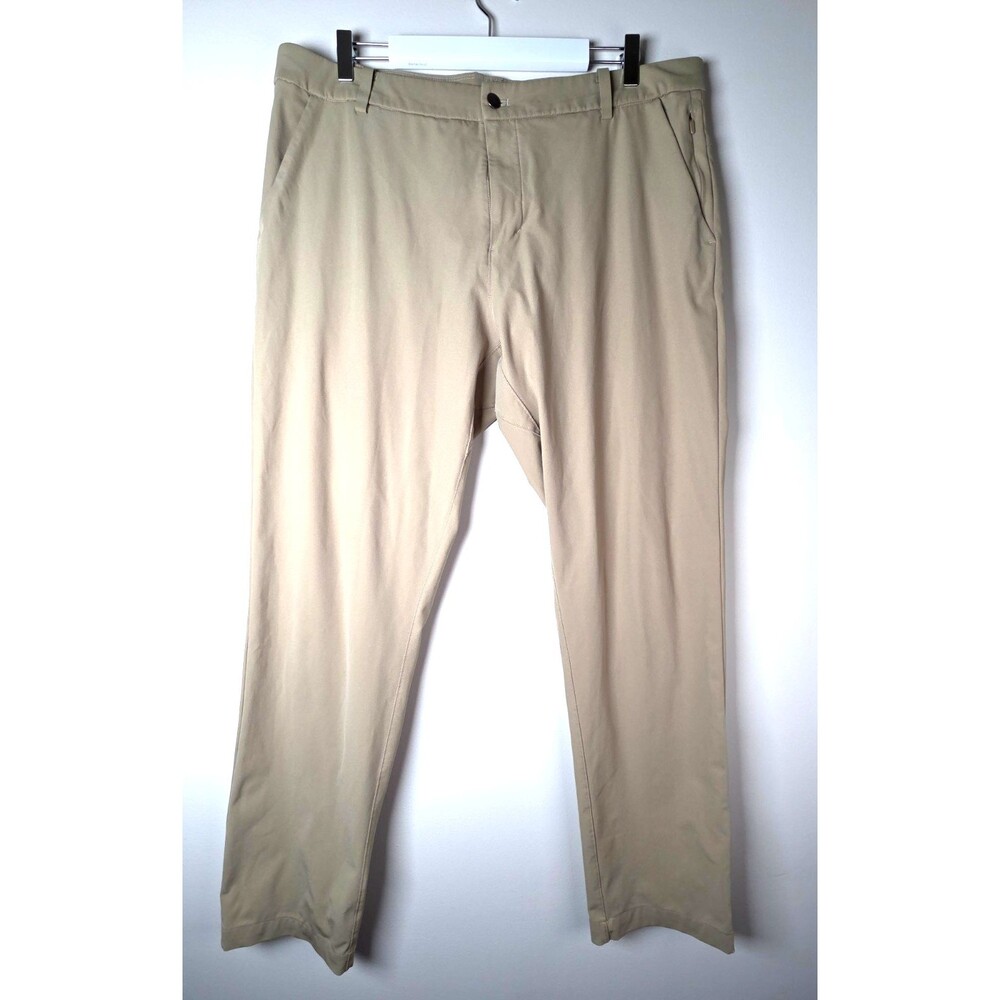 Lululemon Commission Pants 34 Mens 38x33  Khaki Classic Warpstreme Tofino Sand